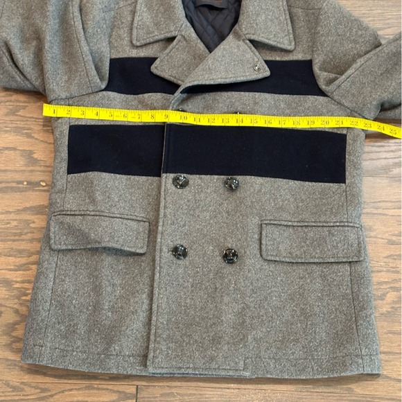 Scotch & Soda Men’s Gray and Navy Wool Peacoat Size XL - Picture 11 of 14